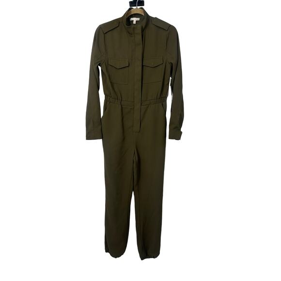 NWT Anthropologie Harlyn jumpsuit size XS army green military flight suit - Picture 2 of 15
